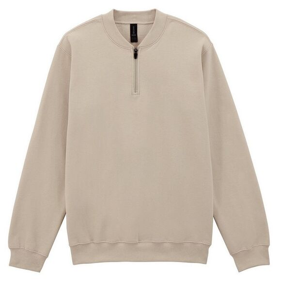 Gildan Unisex Adult Softstyle Midweight Quarter Zip Sweatshirt / Sand